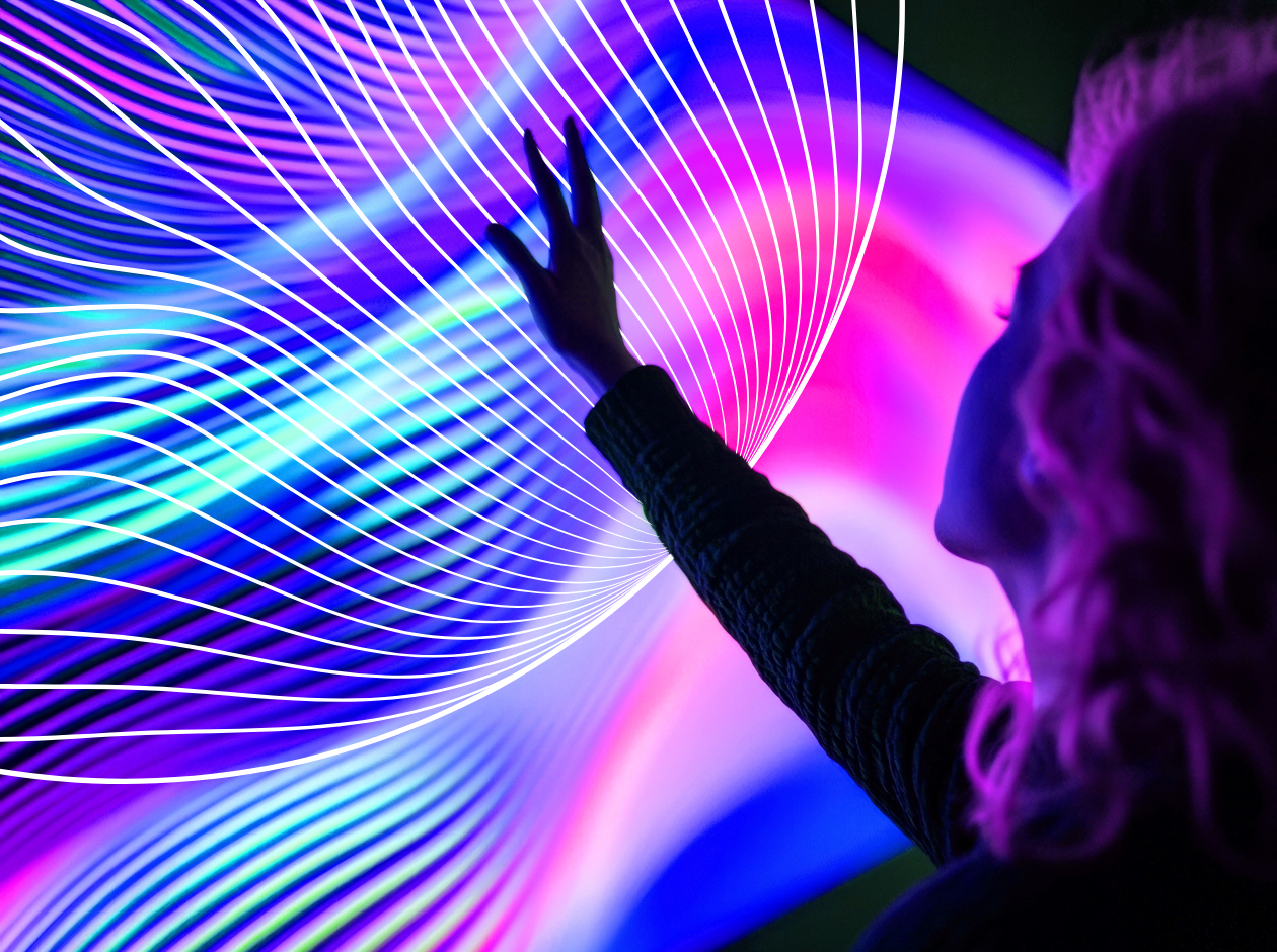 AI image of woman touching sensory visual